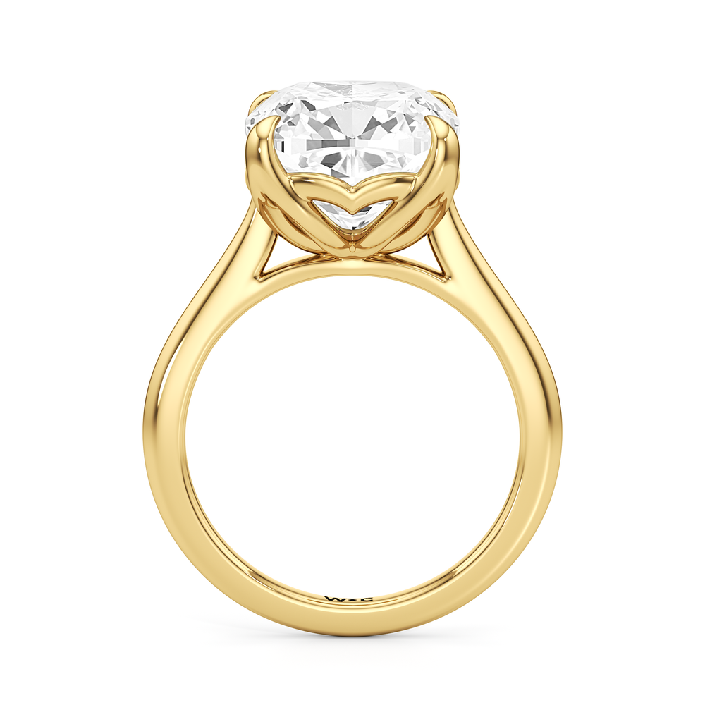 Cushion Cut Famed Tulip Cathedral Ring with Lab Grown Diamond in 14KT Yellow Gold view 5
