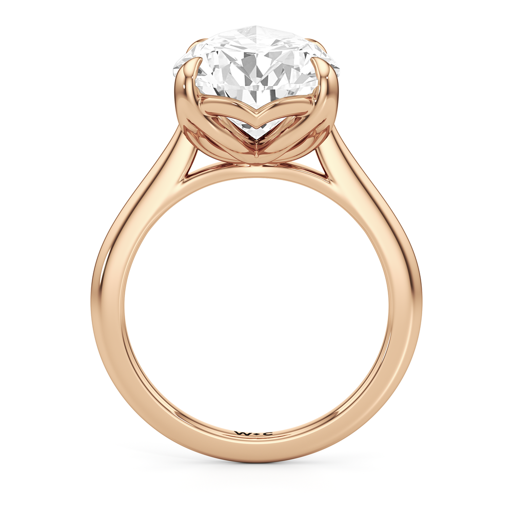 Pear Cut Famed Tulip Cathedral Ring with Lab Grown Diamond in 14KT Rose Gold view 5
