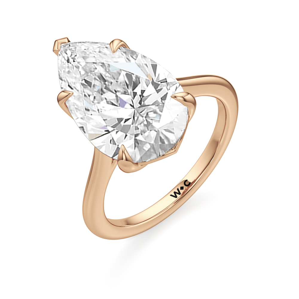 Pear Cut Famed Tulip Cathedral Ring with Lab Grown Diamond in 14KT Rose Gold view 6
