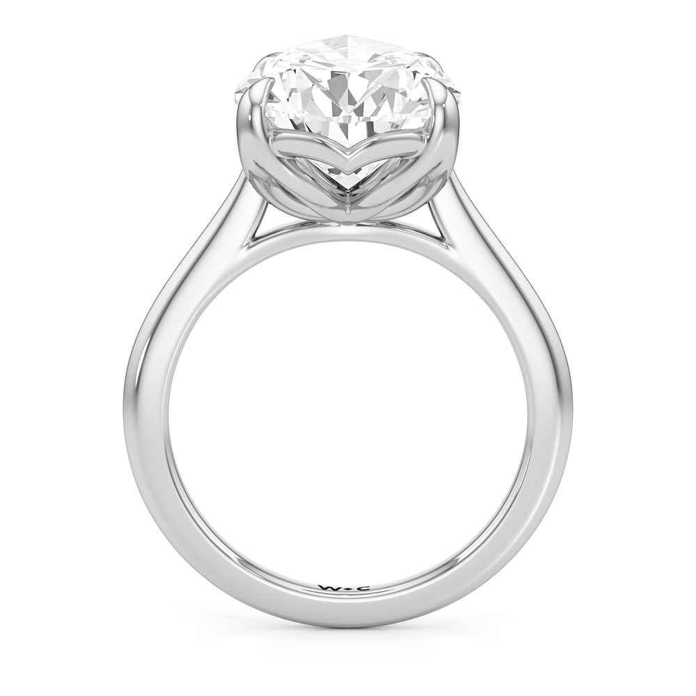 Pear Cut Famed Tulip Cathedral Ring with Lab Grown Diamond in 14KT Platinum view 5
