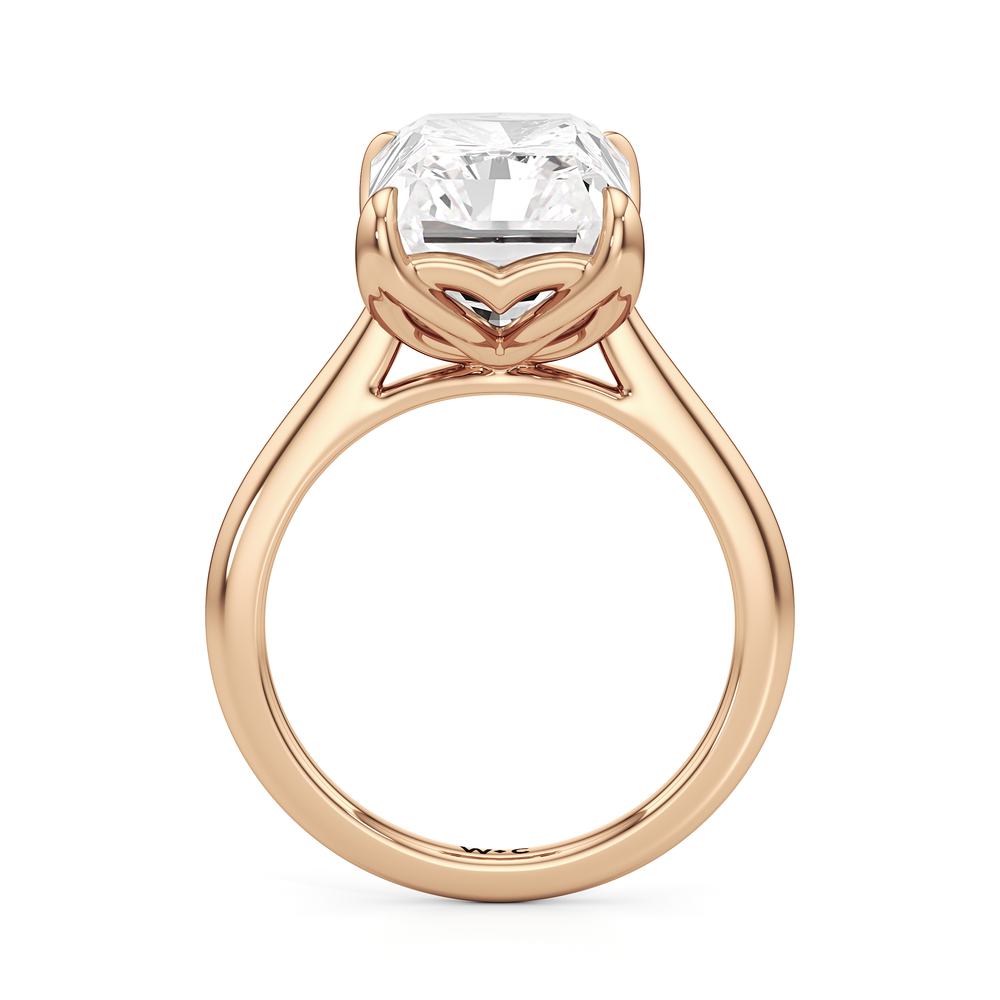 Famed Tulip Cathedral Ring with Radiant Cut Diamond in 14KT Rose Gold view 5
