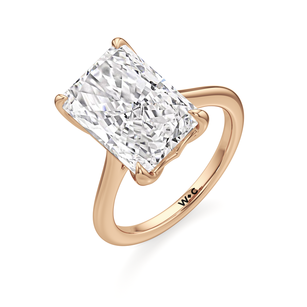 Famed Tulip Cathedral Ring with Radiant Cut Diamond in 14KT Rose Gold view 6
