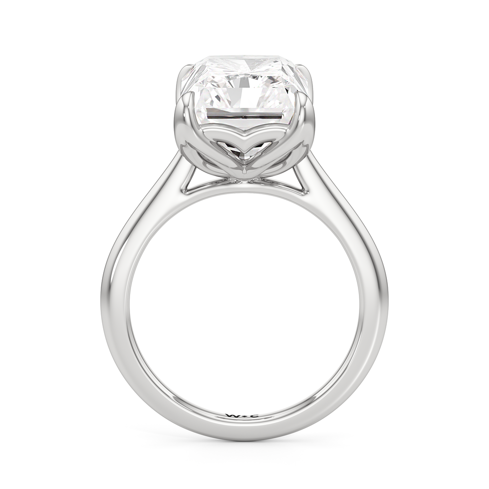 Famed Tulip Cathedral Ring with Radiant Cut Diamond in 14KT Platinum view 5
