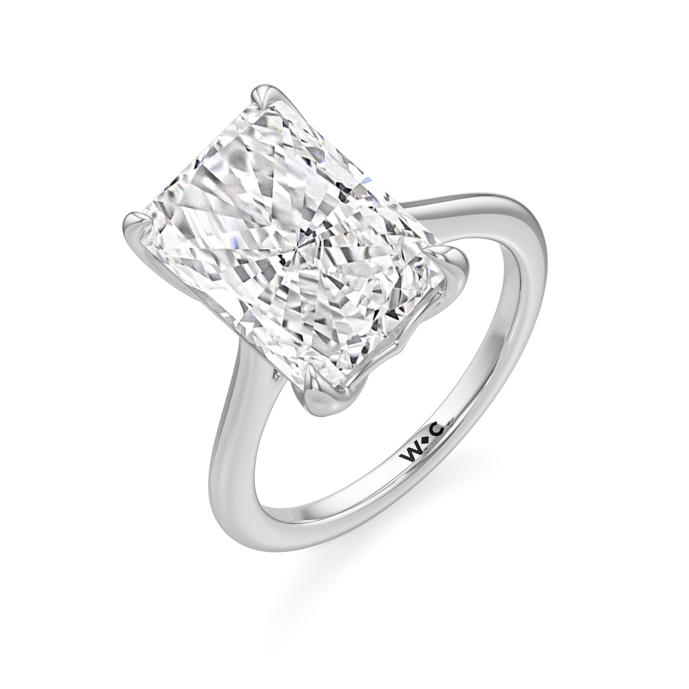 Famed Tulip Cathedral Ring with Radiant Cut Diamond in 14KT Platinum view 6
