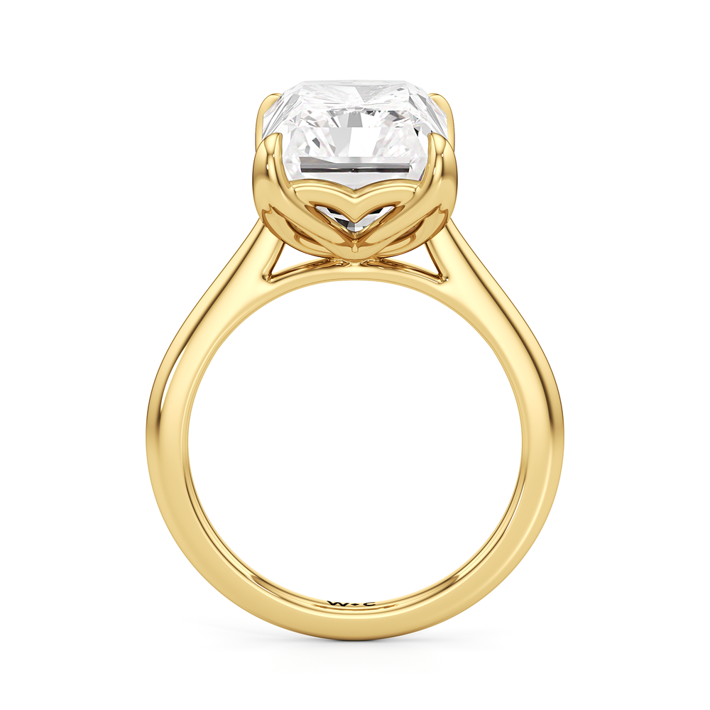 Famed Tulip Cathedral Ring with Radiant Cut Diamond in 14KT Yellow Gold view 5
