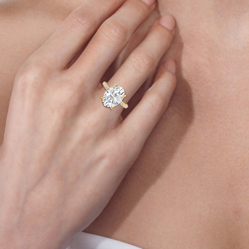 Model Wearing 6.10ct Radiant Cassatt Engagement Ring view