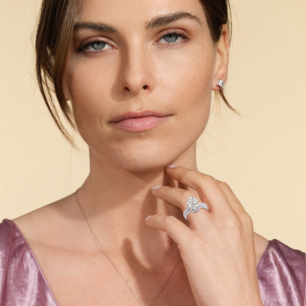 Elegance Double Prong Diamond Wedding Band with 18KT Rose Gold Cut Diamond in 14KT Rose Gold view 3
