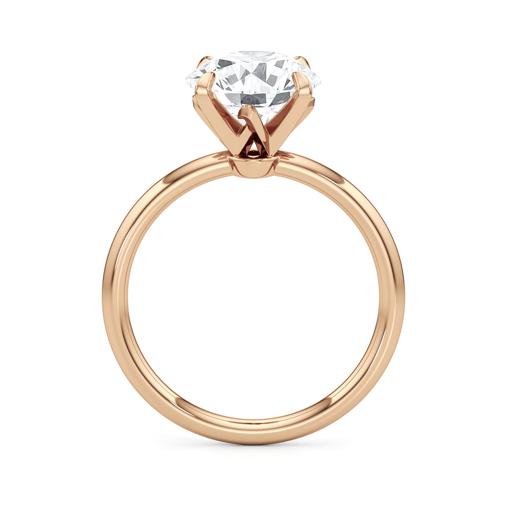 Round Cut The W Evolution Engagement Ring with Lab Grown Diamond in 14KT Rose Gold view 3
