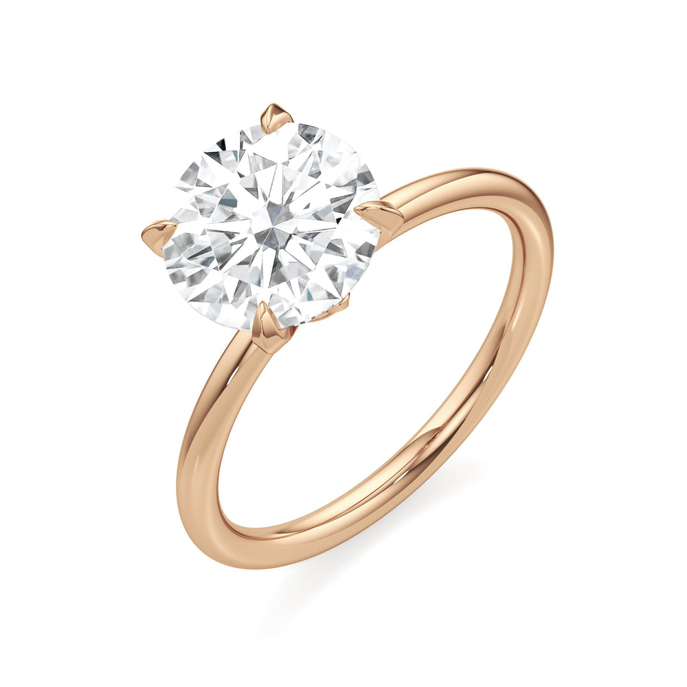 Round Cut The W Evolution Engagement Ring with Lab Grown Diamond in 14KT Rose Gold view 4
