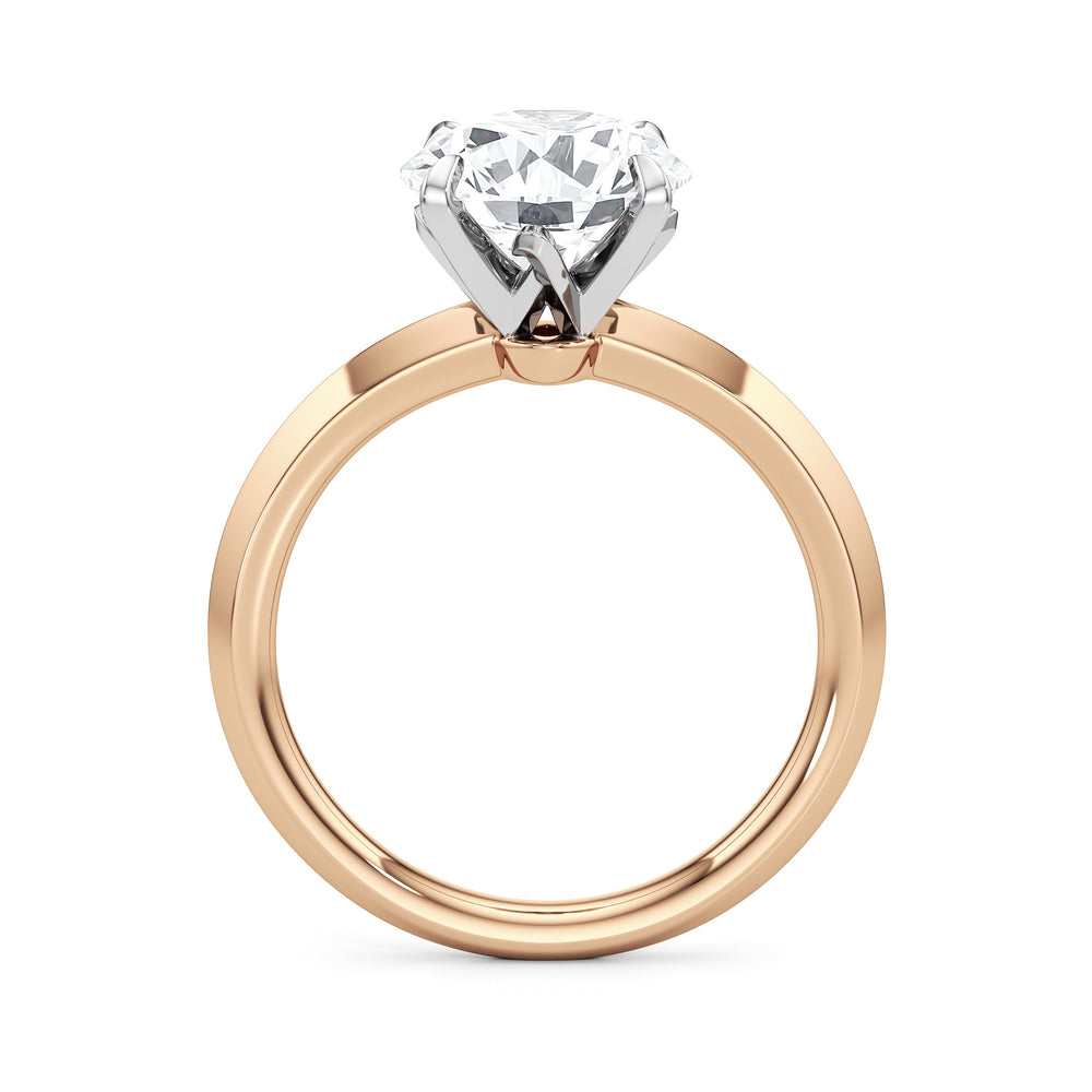 Round Cut The W Evolution Engagement Ring with Lab Grown Diamond in 14KT Rose Gold & Platinum view 3
