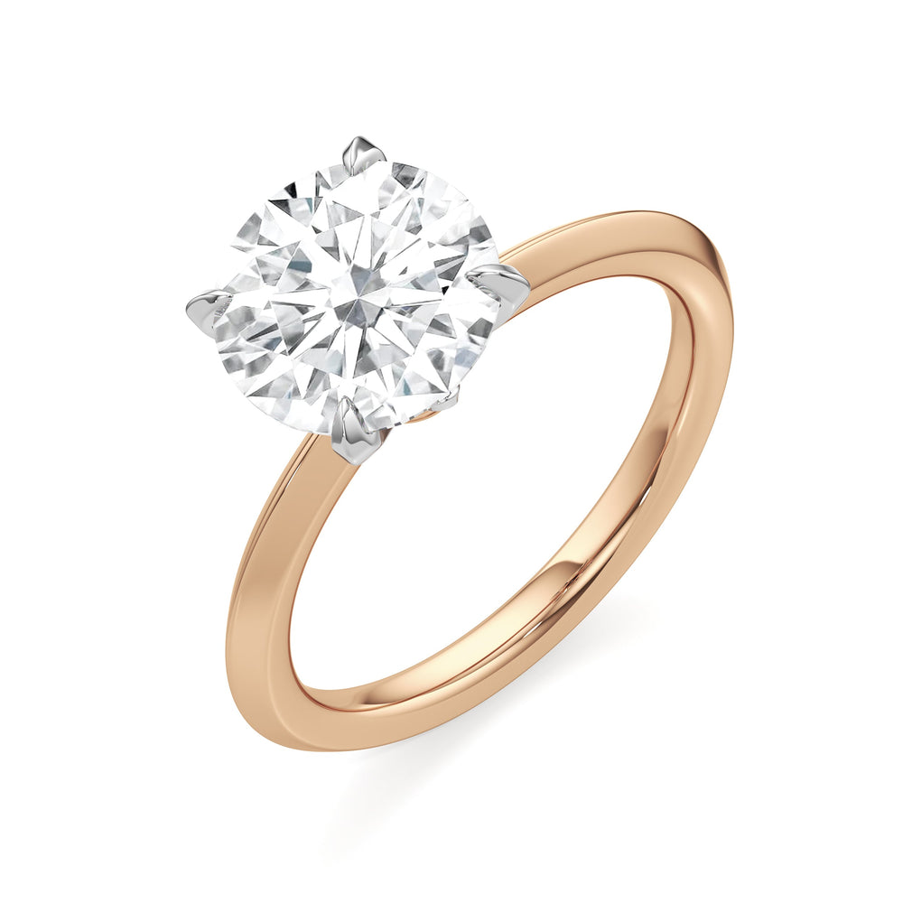 Round Cut The W Evolution Engagement Ring with Lab Grown Diamond in 14KT Rose Gold & Platinum view 4
