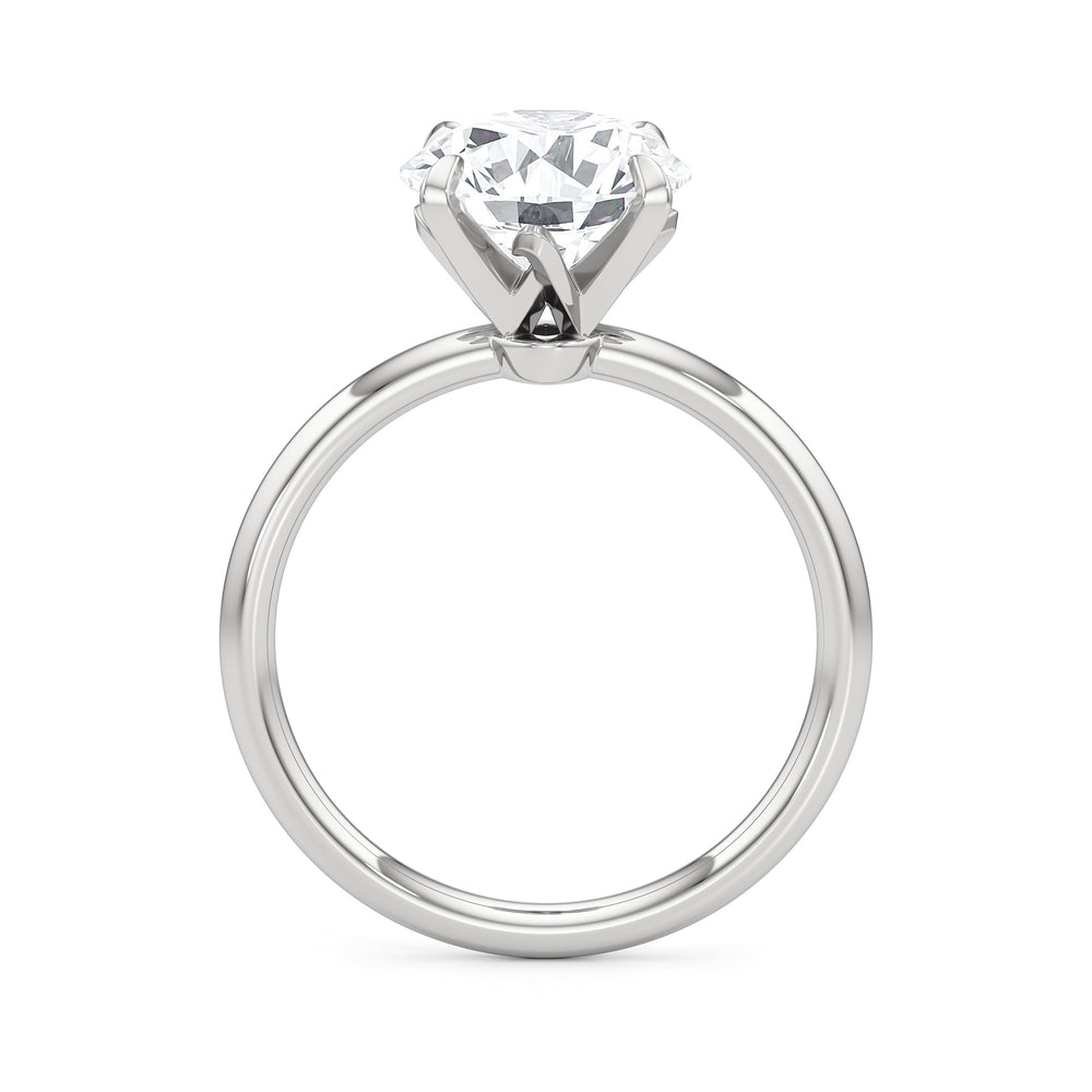 Round Cut The W Evolution Engagement Ring with Lab Grown Diamond in 14KT Platinum view 3
