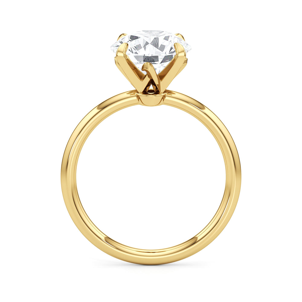 Round Cut The W Evolution Engagement Ring with Lab Grown Diamond in 14KT Yellow Gold view 3
