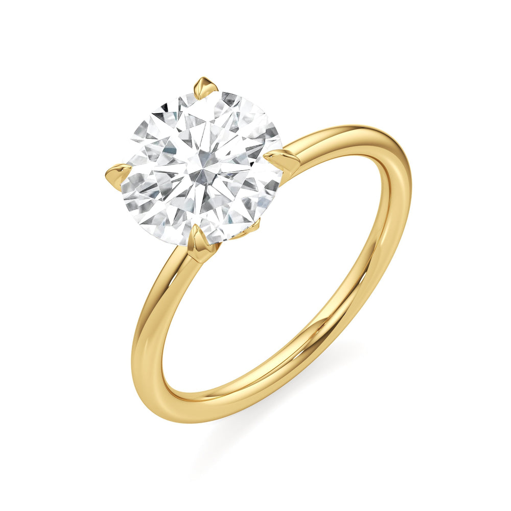 Round Cut The W Evolution Engagement Ring with Lab Grown Diamond in 14KT Yellow Gold view 4
