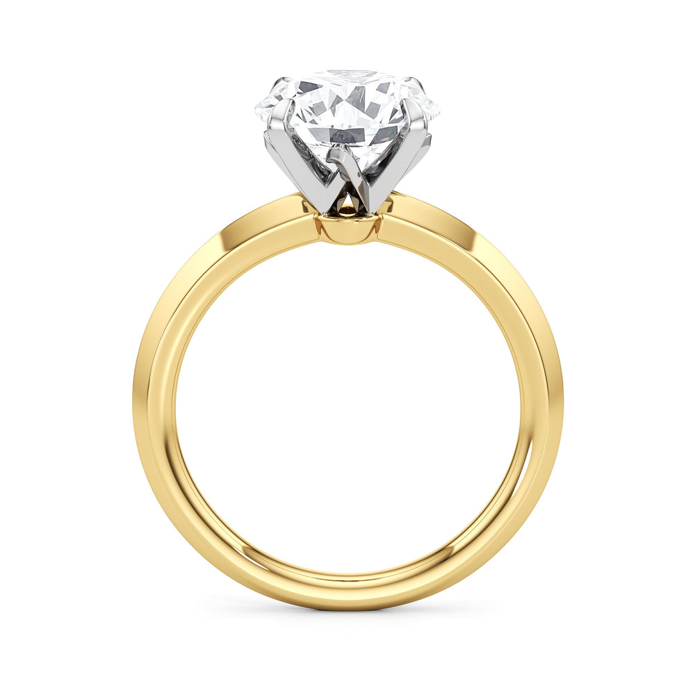 Round Cut The W Evolution Engagement Ring with Lab Grown Diamond in 14KT Yellow Gold & Platinum view 3
