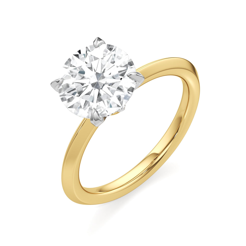 Round Cut The W Evolution Engagement Ring with Lab Grown Diamond in 14KT Yellow Gold & Platinum view 4
