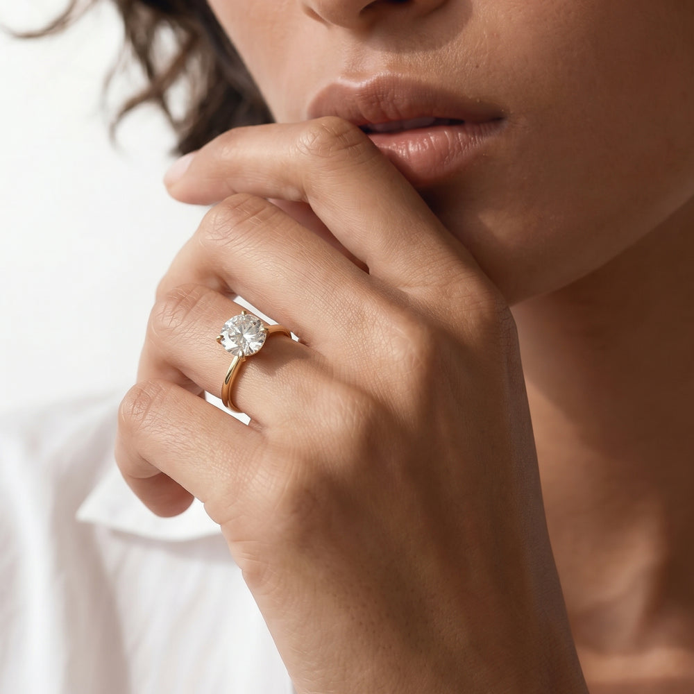 Emerald Cut The W Evolution Engagement Ring with Lab Grown Diamond in 14KT Platinum view 4
