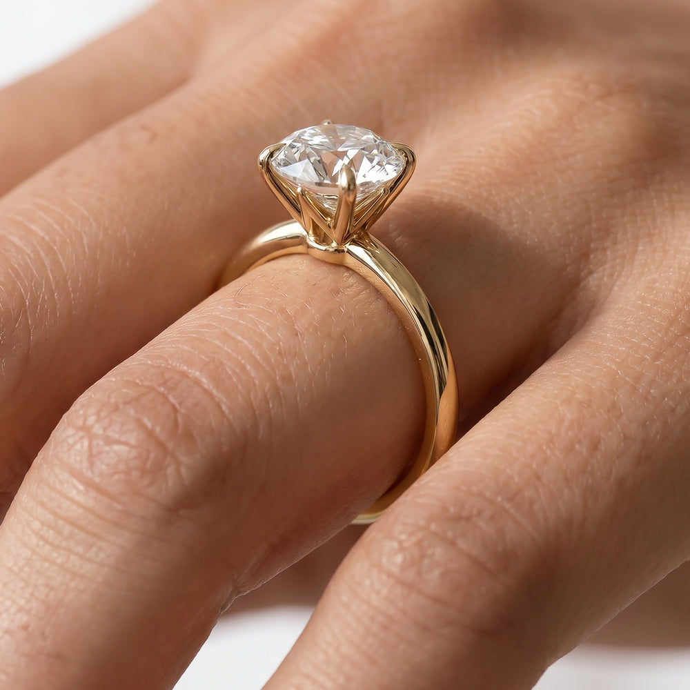Princess Cut The W Evolution Engagement Ring with Lab Grown Diamond in 14KT Yellow Gold view 3
