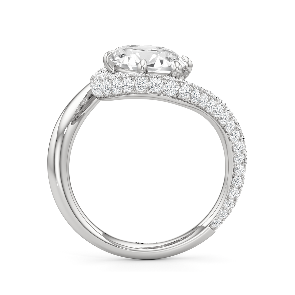 Marquise Cut The Crest Engagement Ring with Lab Grown Diamond in 14KT Platinum view 2
