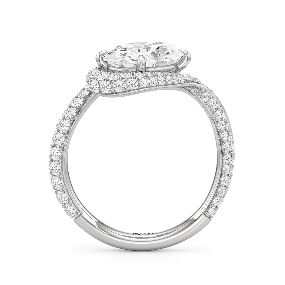 Oval Cut The Cascade Engagement Ring with Lab Grown Diamond in 14KT Platinum view 2
