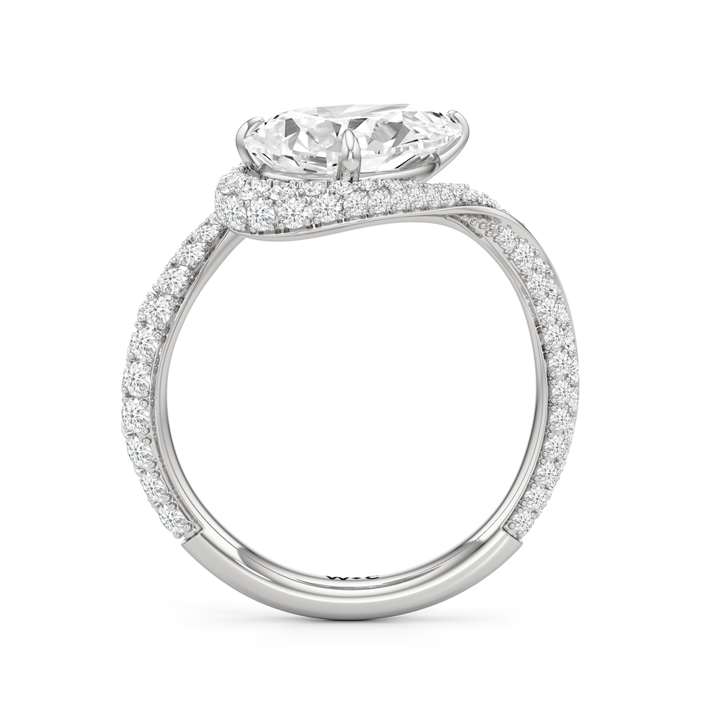 Pear Cut The Cascade Engagement Ring with Lab Grown Diamond in 14KT Platinum view 2
