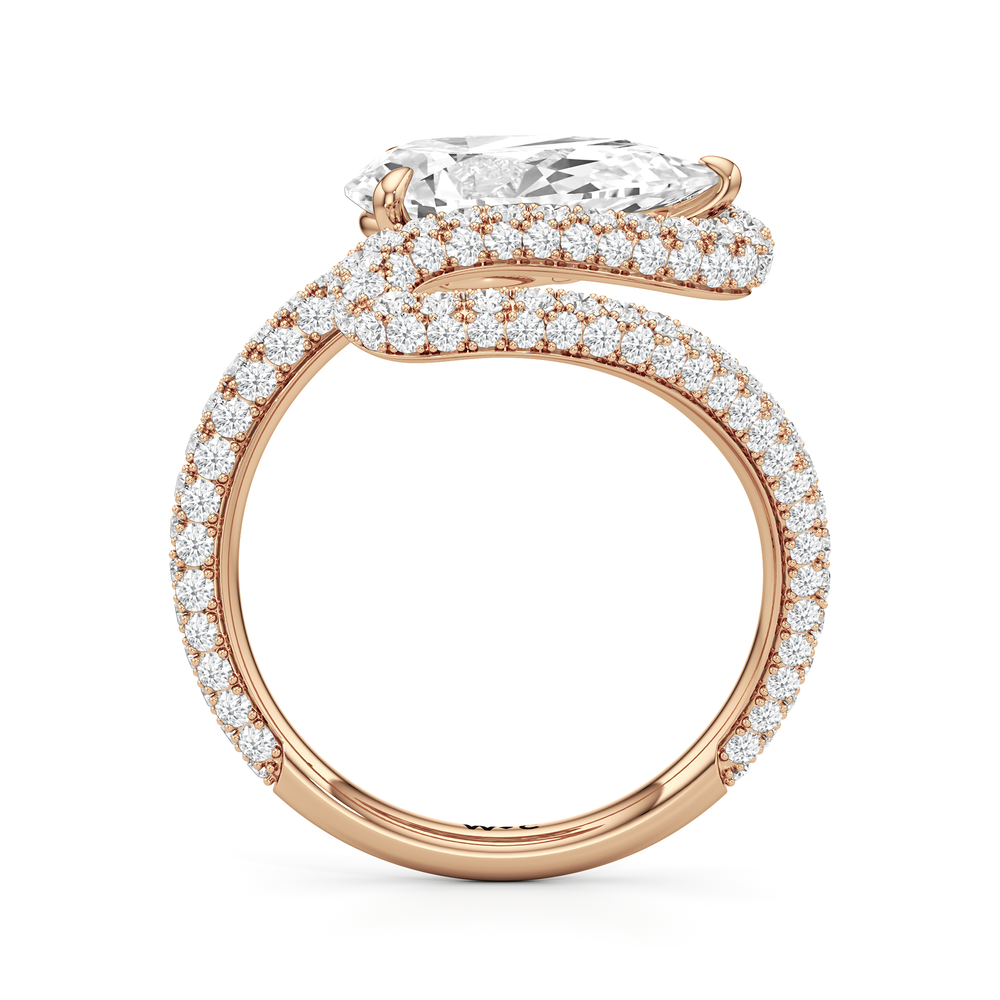 Pear Cut The Marina Engagement Ring with Lab Grown Diamond in 14KT Rose Gold view 2

