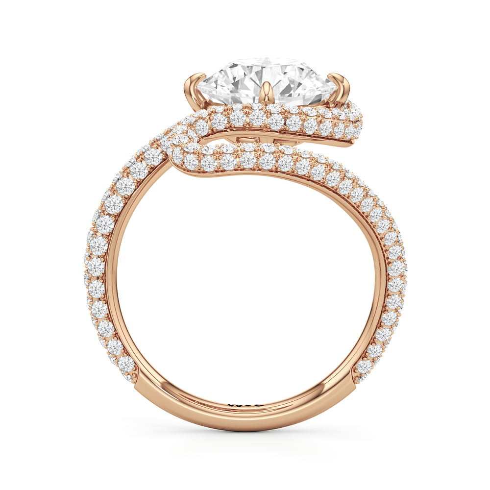 Round Cut The Marina Engagement Ring with Lab Grown Diamond in 14KT Rose Gold view 2
