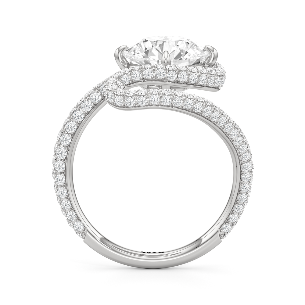 Round Cut The Marina Engagement Ring with Lab Grown Diamond in 14KT Platinum view 2
