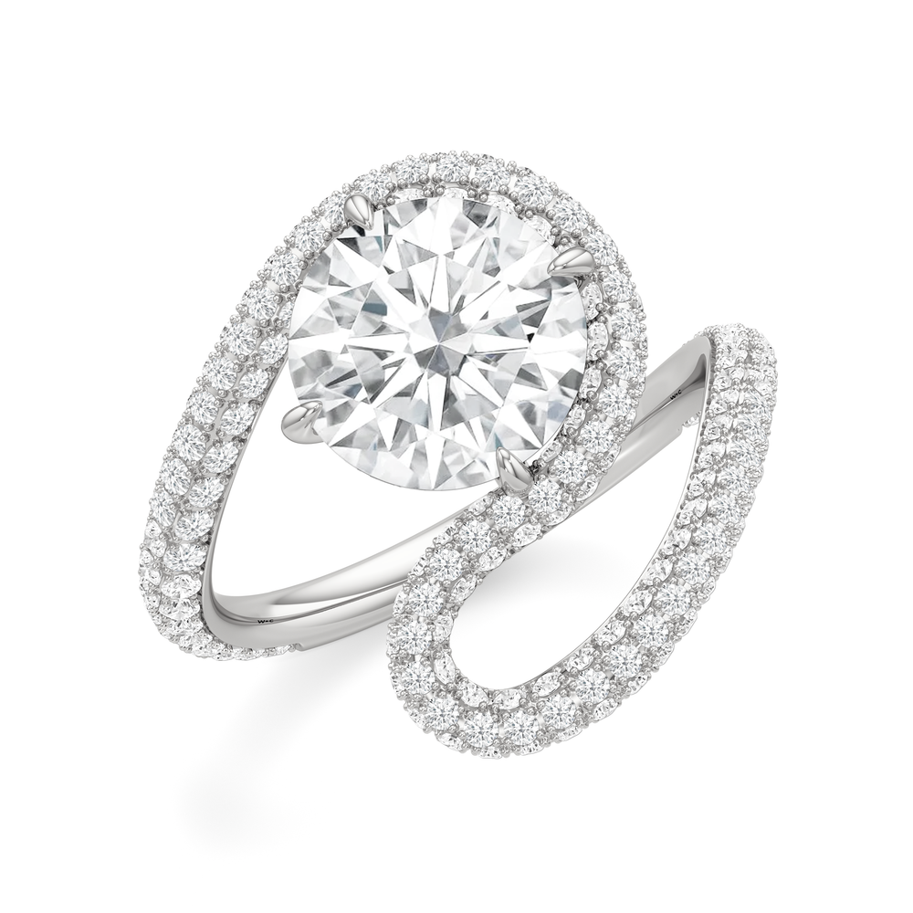 Round Cut The Marina Engagement Ring with Lab Grown Diamond in 14KT Platinum view 3
