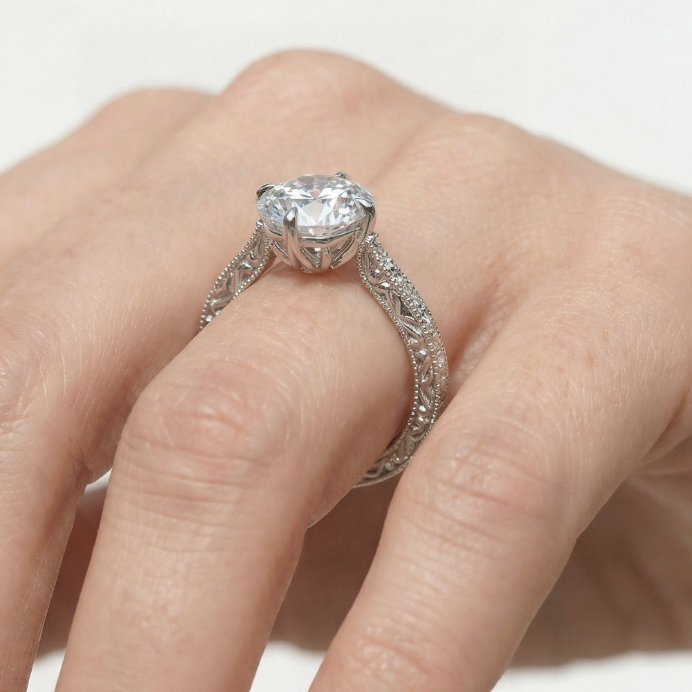 The Seraphine Low-Profile Ring with Elongated Cushion Cut Diamond in 14KT Platinum view 8
