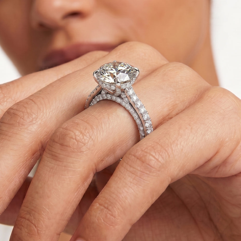 The Cooper Ring with Pear Cut Diamond in 14KT White & Yellow Gold view 3
