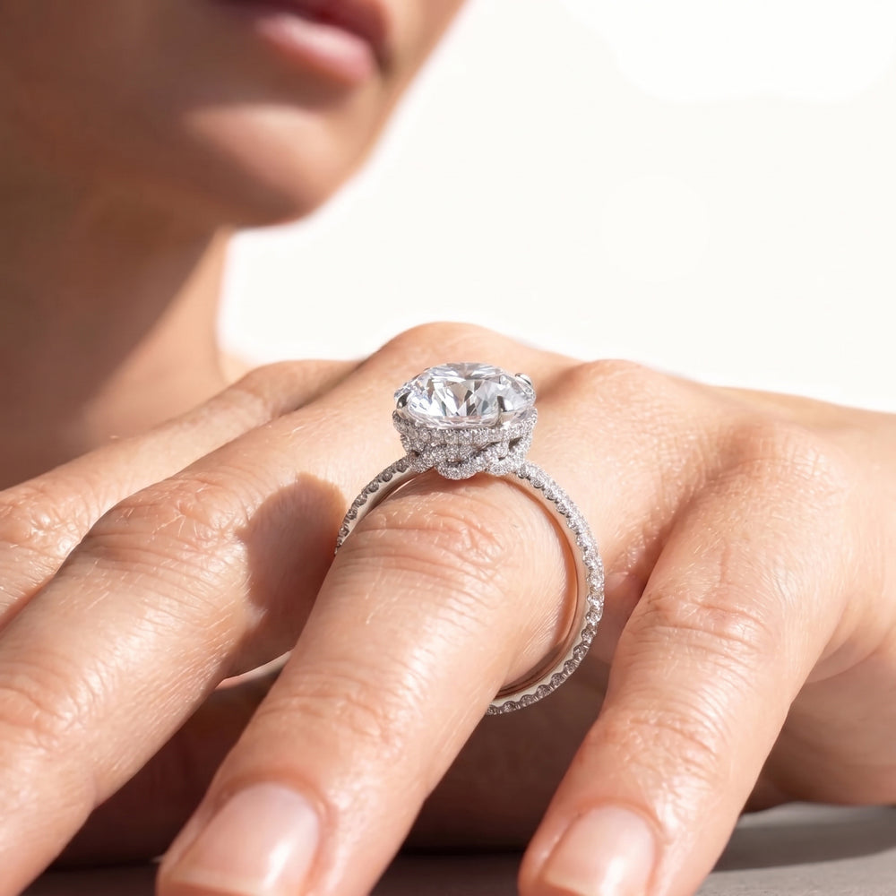 The Regency Ring with Oval Cut Diamond in 14KT Rose Gold view 3
