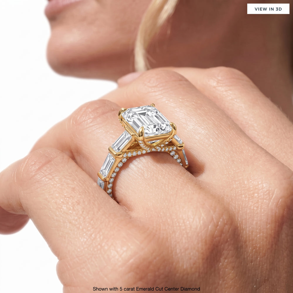 The Katherine Ring with Radiant Cut Diamond in 14KT Platinum view 2
