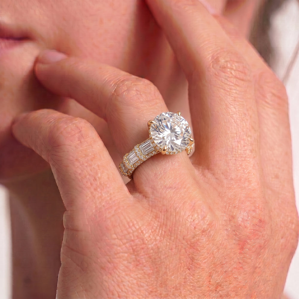 Round Cut The Ingrid Ring with Lab Grown Diamond in 14KT Rose Gold view 3
