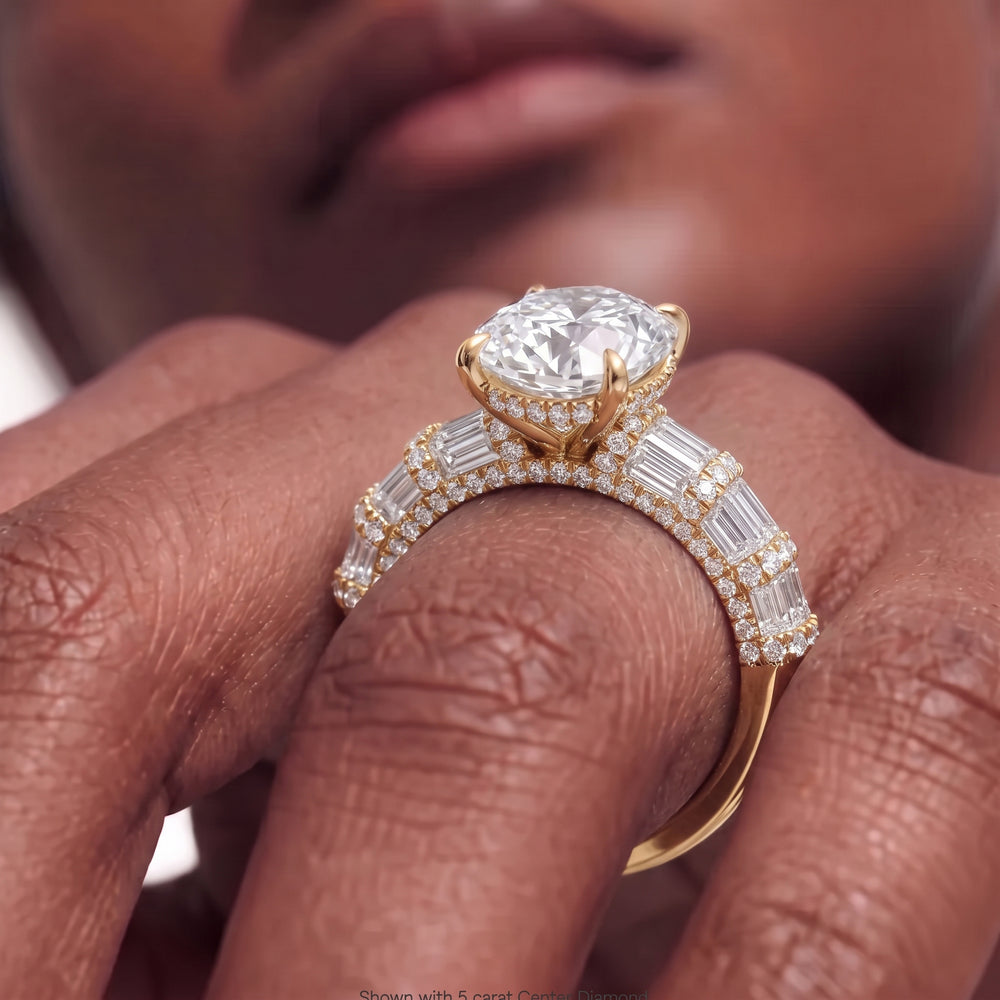 Oval Cut The Ingrid Ring with Lab Grown Diamond in 14KT Rose Gold view 2
