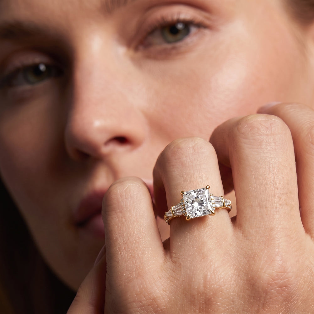 The Celeste Ring with Oval Cut Diamond in 14KT Platinum view 2
