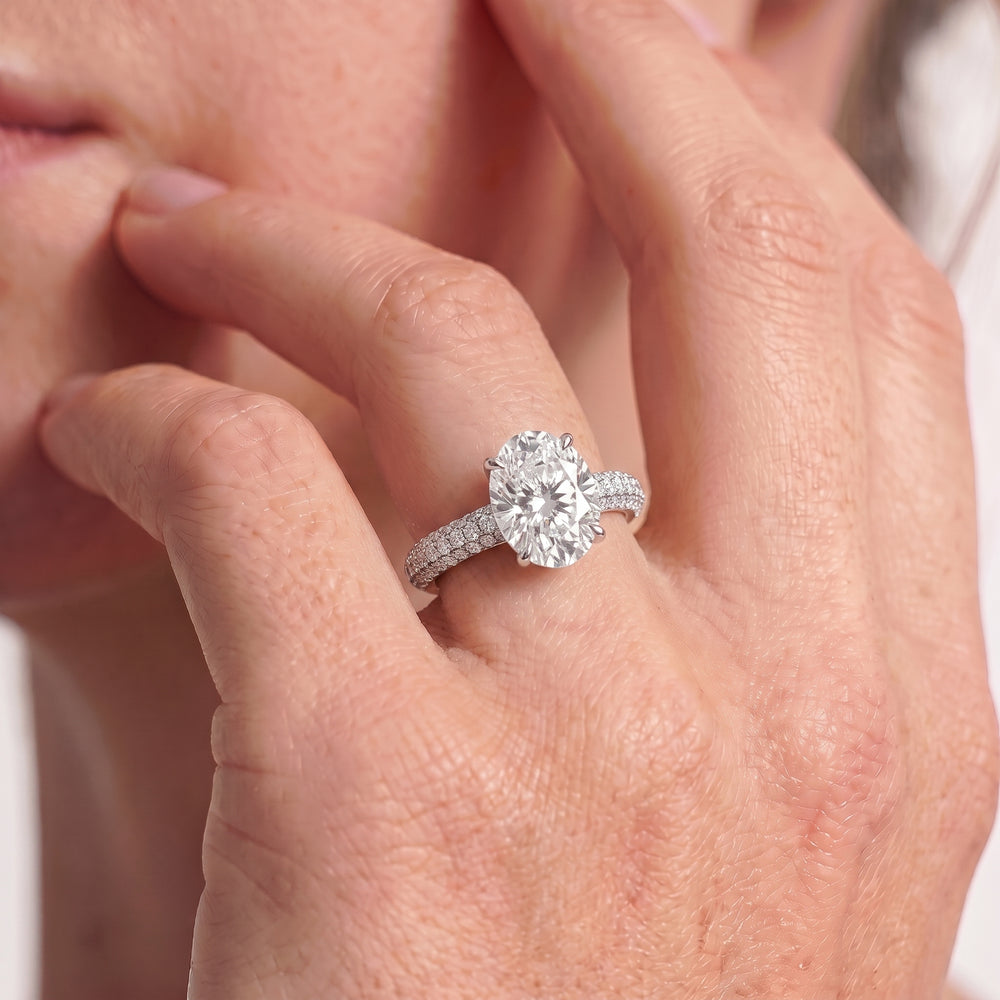 The Tulip Velvet Ring with Round Cut Diamond in 14KT Rose Gold view 2
