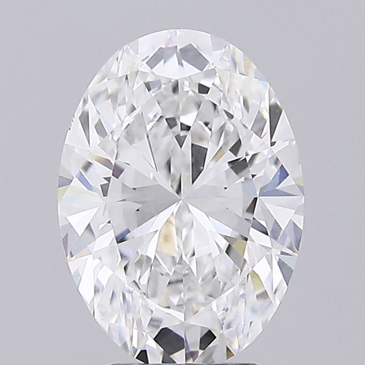 3.05 Carat Oval Lab Diamond with  Cut Diamond in 14KT  view 1
