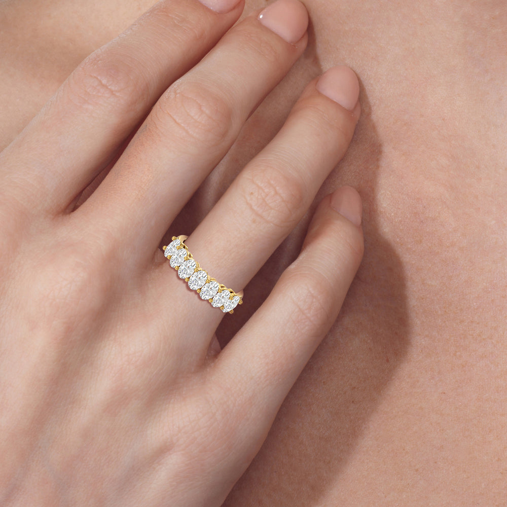 Seven Stone Oval Cut Diamond Ring with Platinum / Natural / 2 Cut Diamond in 14KT Platinum / Natural / 2 view 2
