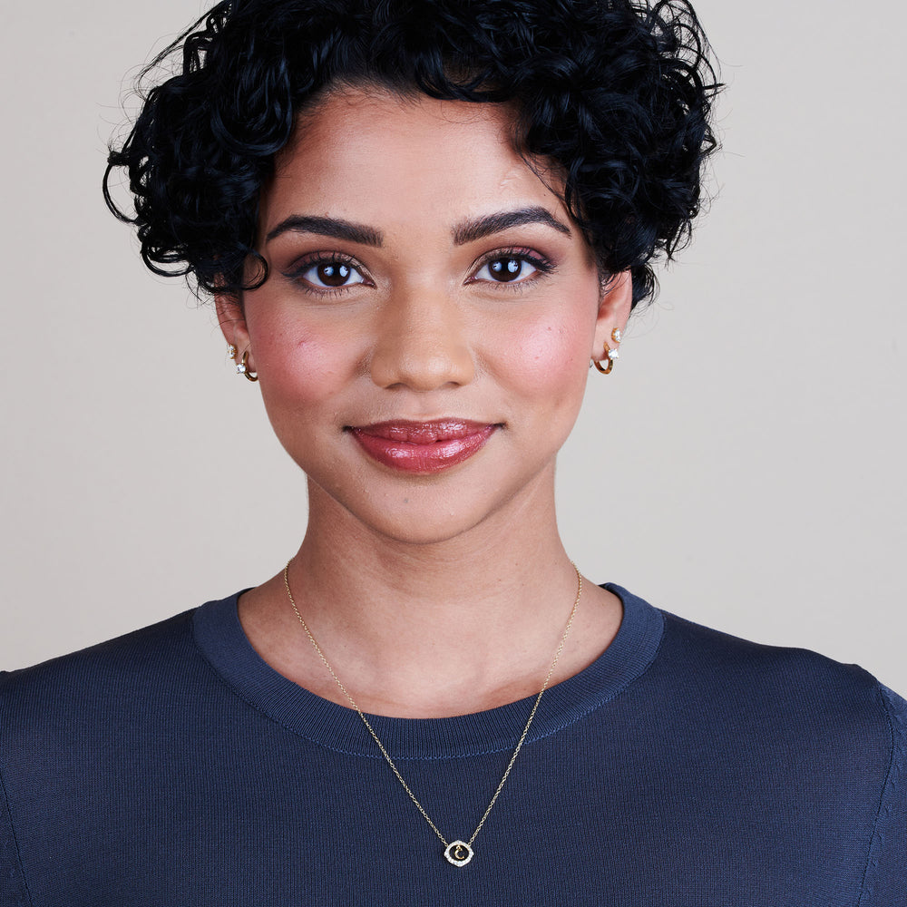 Model Wearing Signature Letter C Necklace view