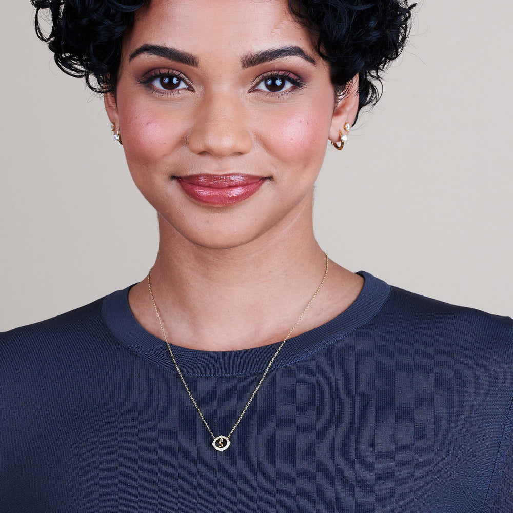 Model Wearing Signature Letter S Necklace view