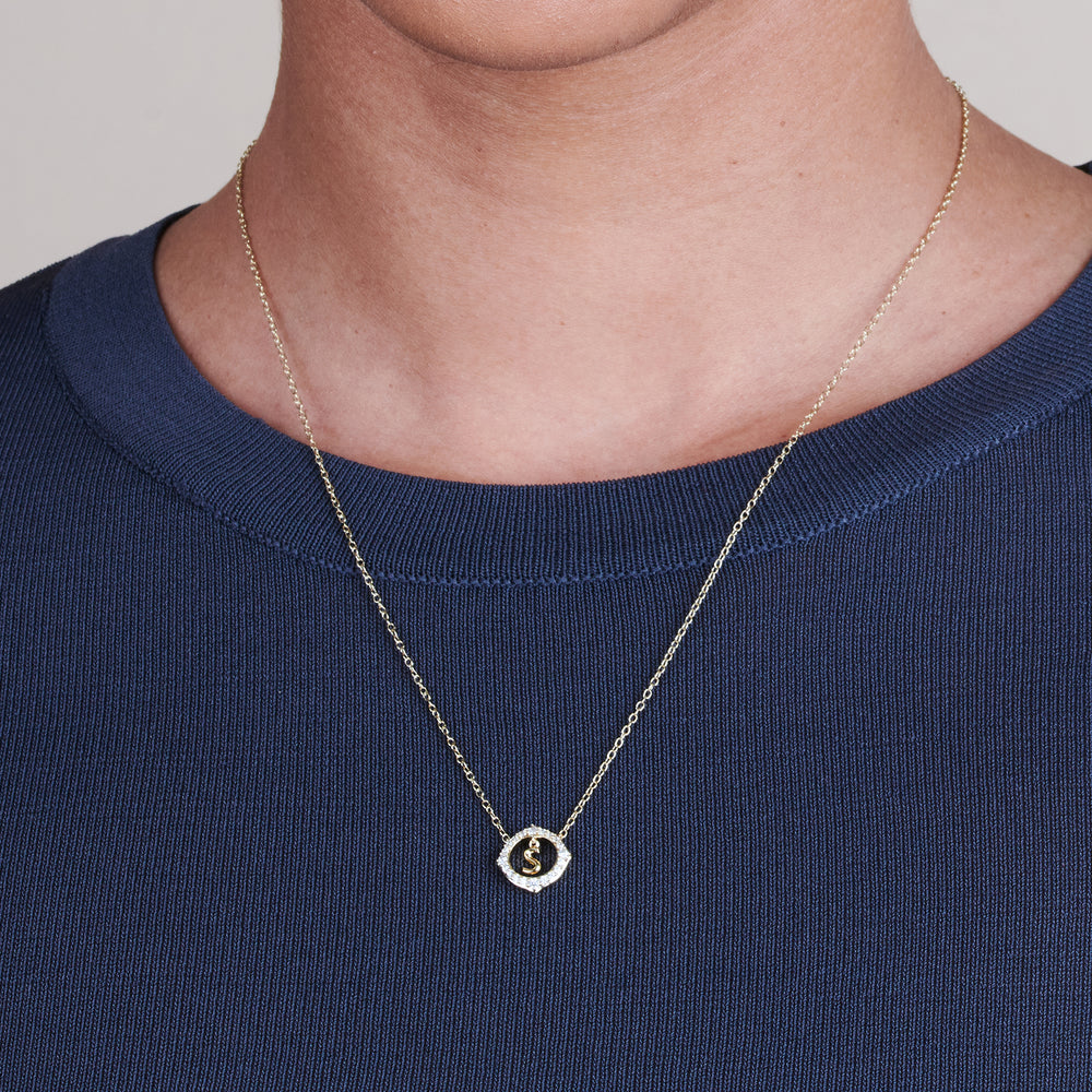 Model Wearing Signature Letter S Necklace view
