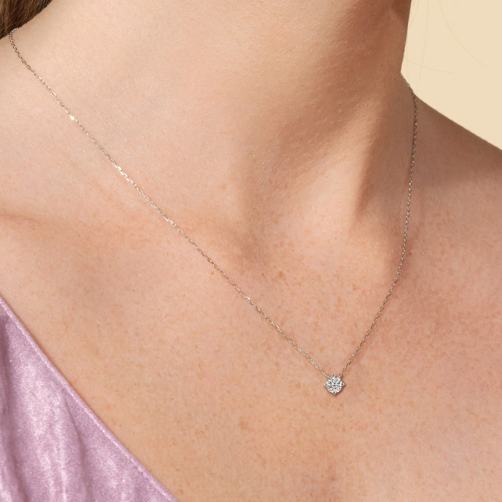 Kite Set Round Lab Created Diamond Solitaire Pendant with 14KT Yellow Gold / Lab / 1 Cut Diamond in 14KT Yellow Gold / Lab / 1 view 2
