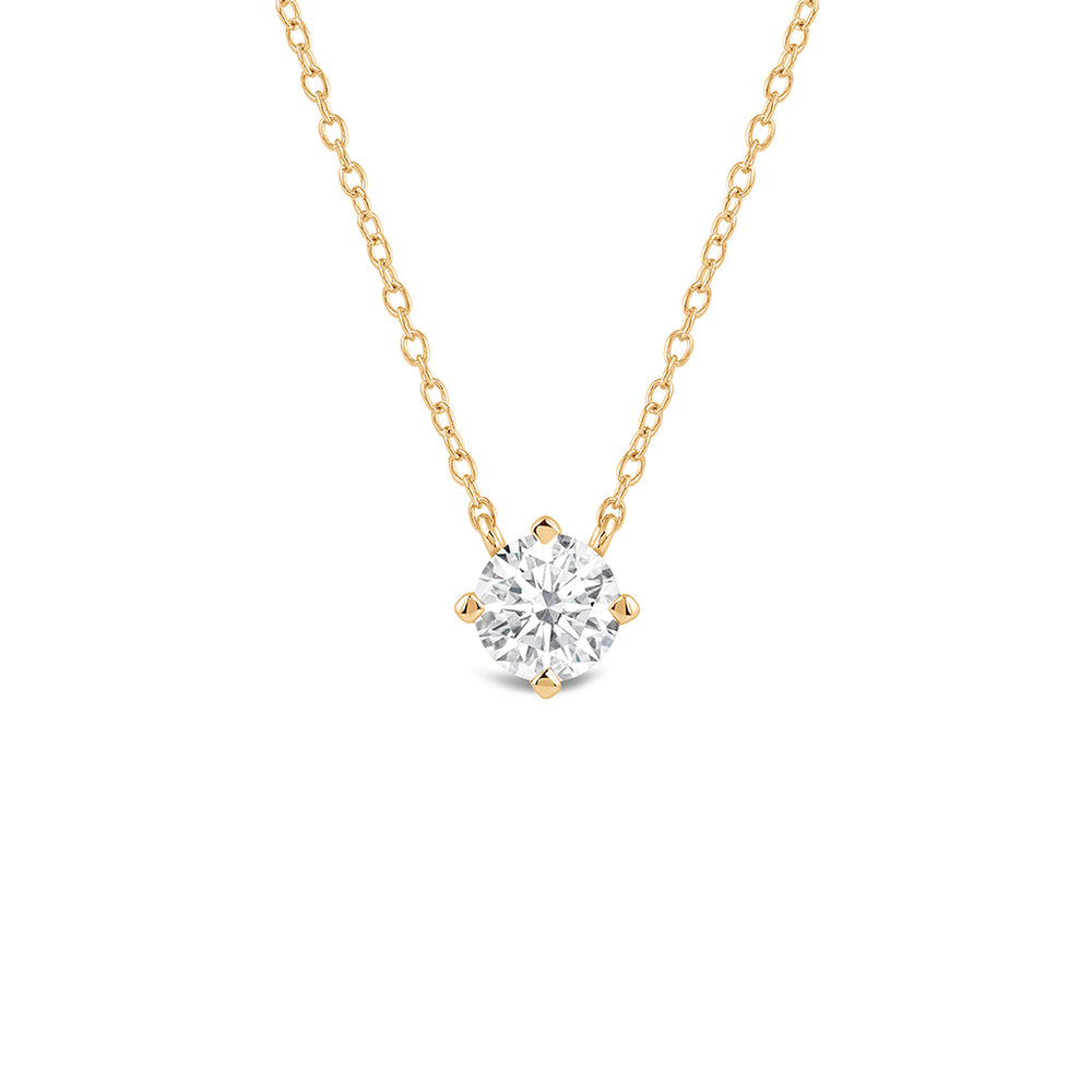 Kite Set Round Lab Created Diamond Solitaire Pendant with 14KT Yellow Gold / Lab / 1 Cut Diamond in 14KT Yellow Gold / Lab / 1 view 1
