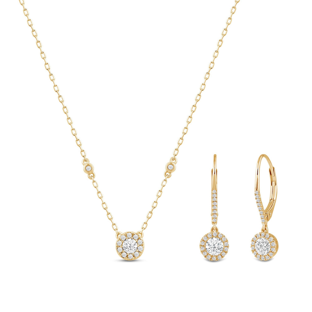 The Effortless Set with 1 Cut Diamond in 14KT Yellow Gold view 1
