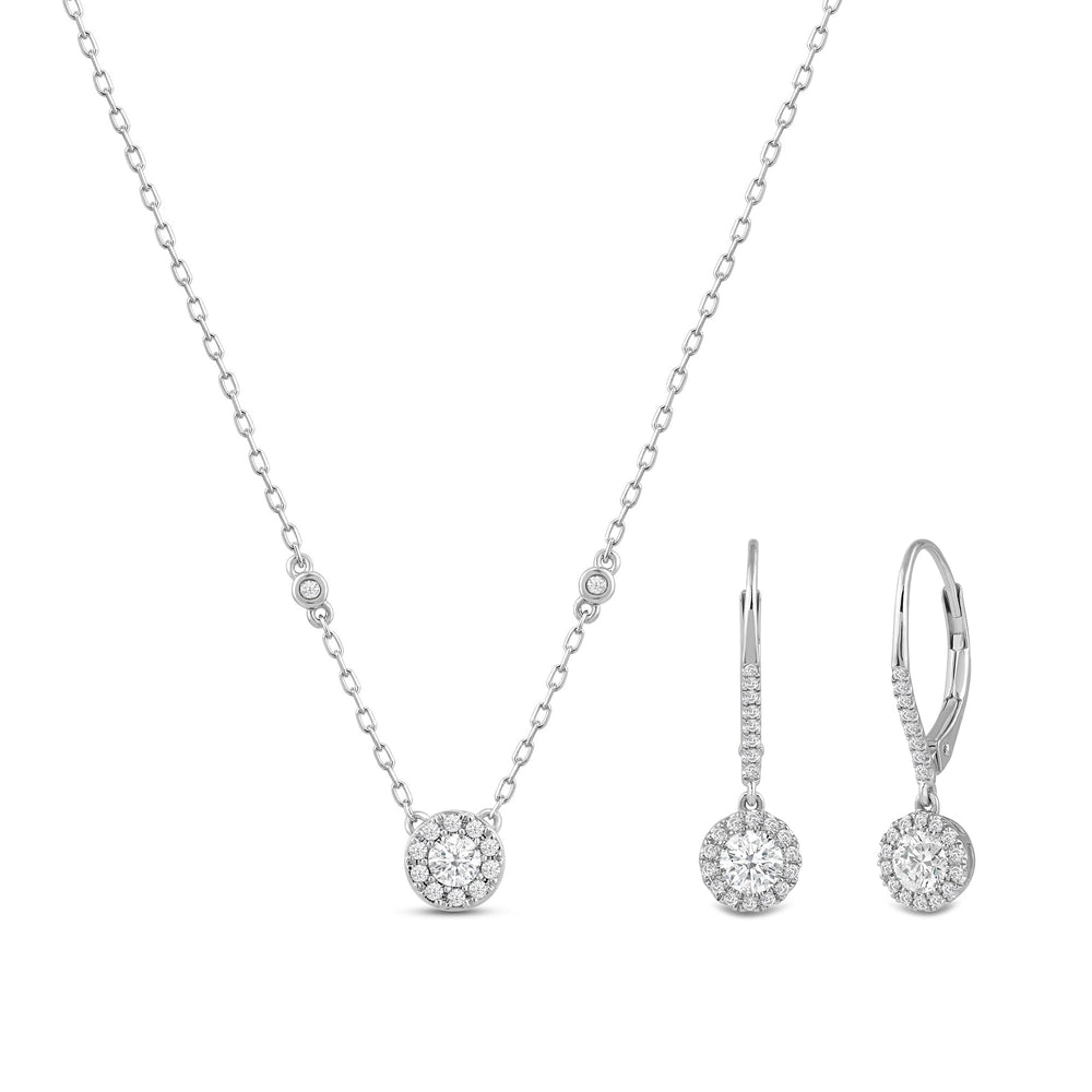 The Effortless Set with 1 Cut Diamond in 14KT White Gold view 1
