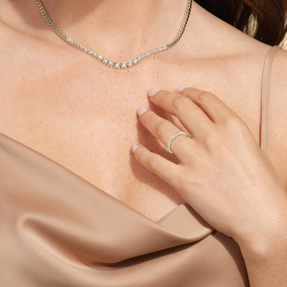 Women's Low Dome Comfort Fit Band with 18KT Rose Gold / 1.5 Cut Diamond in 14KT Rose Gold / 1.5 view 2
