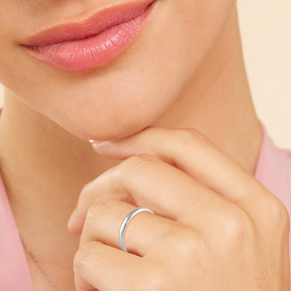 Women's Low Dome Comfort Fit Band with 18KT Rose Gold / 2.5 Cut Diamond in 14KT Rose Gold / 2.5 view 2
