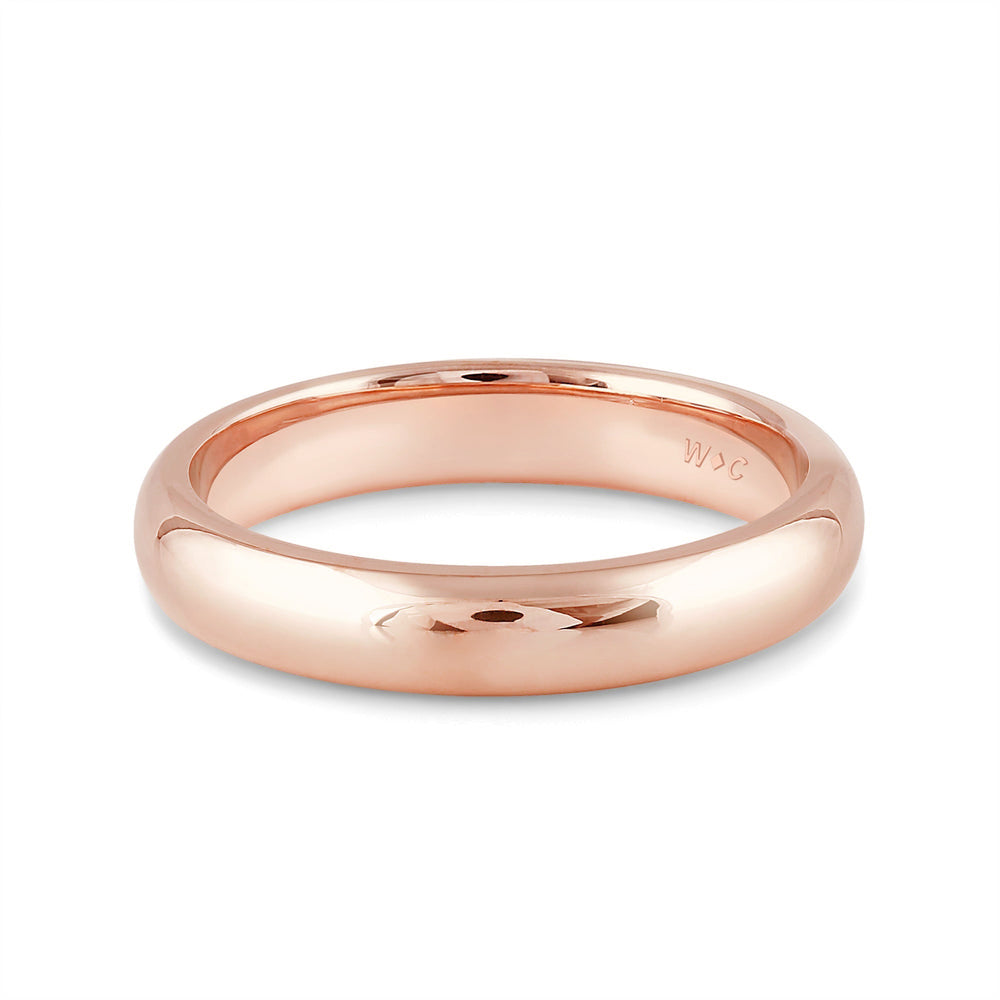 Men's Low Dome Comfort Fit Band with 18KT Rose Gold / 4 Cut Diamond in 14KT Rose Gold / 4 view 1
