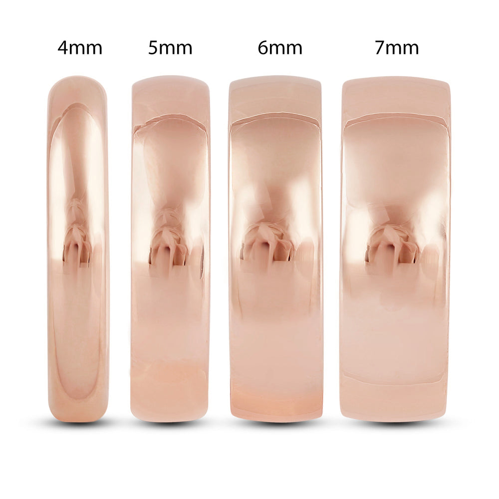 Men's Low Dome Comfort Fit Band with 18KT Rose Gold / 4 Cut Diamond in 14KT Rose Gold / 4 view 4
